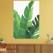 Pura Vida - Tropische bladeren Canvas Afdruk (Insitu (Woonkamer))