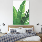 Pura Vida - Tropische bladeren Canvas Afdruk (Insitu (Slaapkamer))