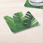 Pura Vida - Tropische bladeren Kartonnen Onderzetters (Schuin)