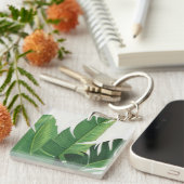 Pura Vida - Tropische bladeren Sleutelhanger (Voorkant Rechts)