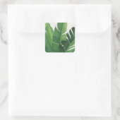 Pura Vida - Tropische bladeren Vierkante Sticker (Tas)