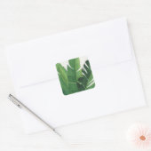 Pura Vida - Tropische bladeren Vierkante Sticker (Envelop)