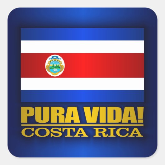 Pura Vida Vierkante Sticker (Voorkant)