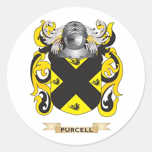 Purcell Coat of Arms (gezinscrest) Ronde Sticker (Voorkant)