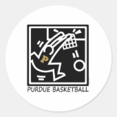 Purdue Basketball Dunk Ronde Sticker (Voorkant)