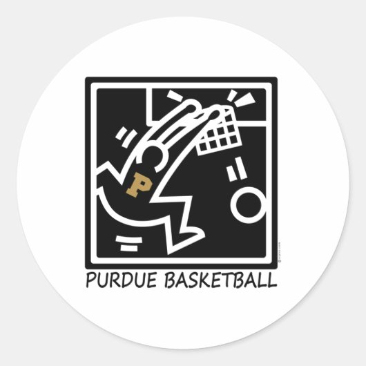 Purdue Basketball Dunk Ronde Sticker (Voorkant)