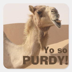 Purdy Camel Vierkante Sticker