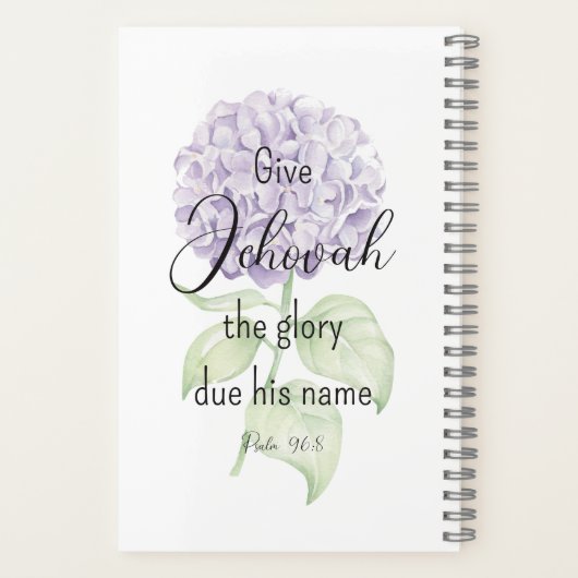 Pure aanbidding 2-zijdig Notitieboek met hortensia (Achterkant)