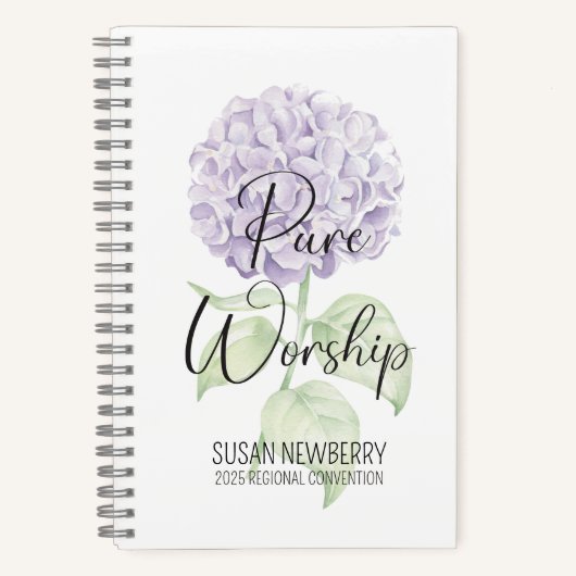 Pure aanbidding 2-zijdig Notitieboek met hortensia (Voorkant)