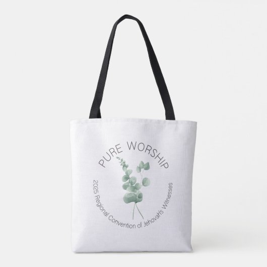 Pure aanbidding Canvas tas met eucalyptusbladeren (Achterkant)