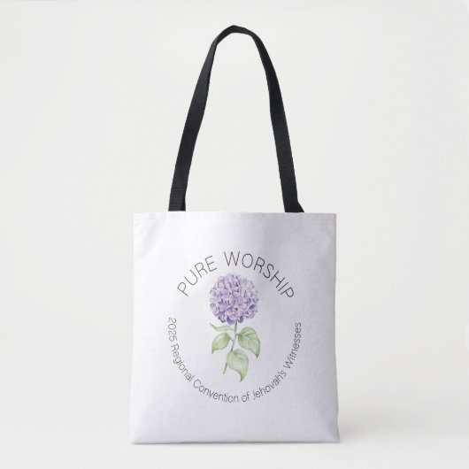 Pure aanbidding Canvas tas met hortensia's (Voorkant)