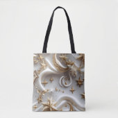 Pure Alabaster White Celestial Moon Phases Tote Bag (Voorkant)