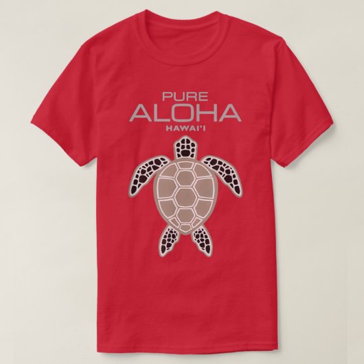 Pure Aloha Hawaii Zee Turtle Modern Hawaiian Desig T-shirt (Design voorkant)