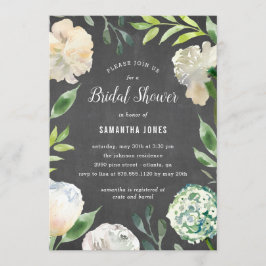 Pure Beauty Chalkboard Shower Party Invitation Kaart