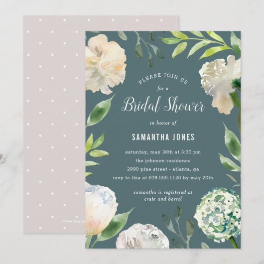 Pure Beauty EDITABLE KLEUR Douche Party Uitnodigin Kaart (Voorkant / Achterkant)