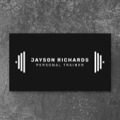 Pure Black Bold Barbell Personal Trainer Simple Visitekaartje