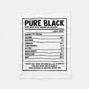 Pure Black Nutritional Facts Black Geschiedenis Ma Fleece Deken