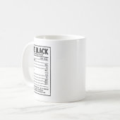 Pure Black Nutritional Facts Black Geschiedenis Ma Koffiemok (Voorkant links)