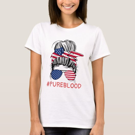 Pure Bloed Beweging Amerikaanse vlag PureBlood T-shirt (Voorkant)