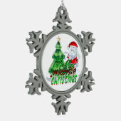 Pure Bloed Kerstmis Ornitie Tin Sneeuwvlok Ornament (Links)