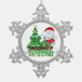 Pure Bloed Kerstmis Ornitie Tin Sneeuwvlok Ornament (Voorkant)