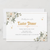Pure bloemenelegante uitnodiging voor het paasdine (Voorkant)
