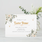 Pure bloemenelegante uitnodiging voor het paasdine (Staand voorkant)