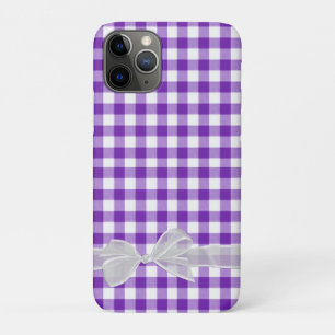 pure boog op paarse en witte gingham Case-Mate iPhone case