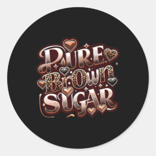 Pure Bruine Suiker Trotse Zwarte Afrikaanse Vrouw Ronde Sticker