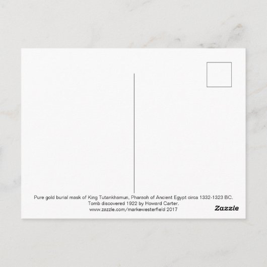 Pure Burial Gold Mask van Farao Tutankhamun Briefkaart (Achterkant)