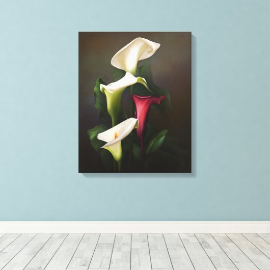 "Pure Calla" Canvas Afdruk (Insitu (Houten vloer))