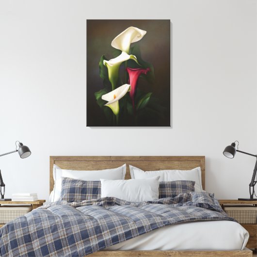 "Pure Calla" Canvas Afdruk (Insitu (Slaapkamer))