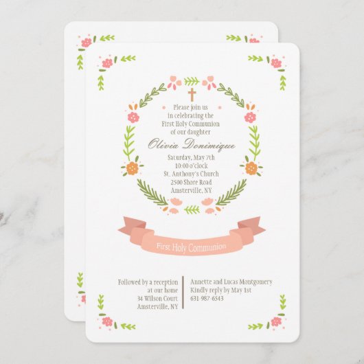 Pure Celebration Religious Uitnodiging (Voorkant / Achterkant)