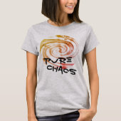 "Pure Chaos" Gold Pink - Roze Humoureuze boodschap T-shirt (Voorkant)