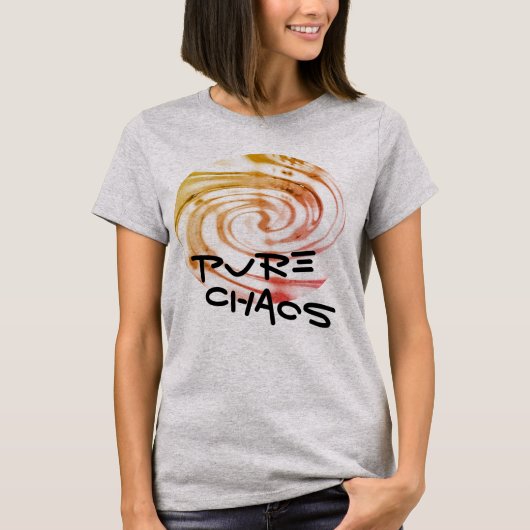 "Pure Chaos" Gold Pink - Roze Humoureuze boodschap T-shirt (Voorkant)