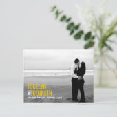Pure eenvoud Save the Date Briefkaart - Mosterd (Staand voorkant)