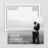 Pure eenvoud Save the Date Briefkaart - Wit (Voorkant / Achterkant)