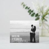 Pure eenvoud Save the Date Briefkaart - Wit (Staand voorkant)