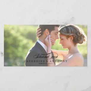 Pure Elegance bruiloft Dank u - Zwart Bedankkaart
