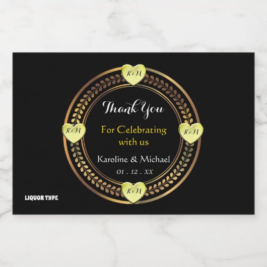 Pure Elegance Bruiloftsfeest Event Mini Likeurfles Etiket (Enkel label)