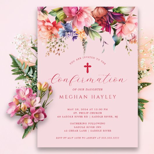 Pure Elegance Meisjes Eerste Bevestiging Uitnodigi Kaart