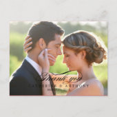 Pure Elegance Wedding Hartelijk dank - Zwarte kaar Briefkaart (Voorkant)