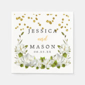 Pure Elegant Botanical Wedding Cocktail Napkins Servet (Voorkant)