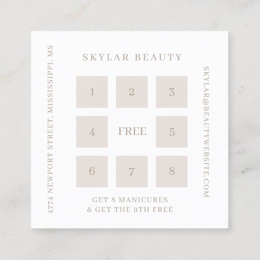 Pure Elegante Luxe Champagne Shine VIP Klantenkaartje (Achterkant)