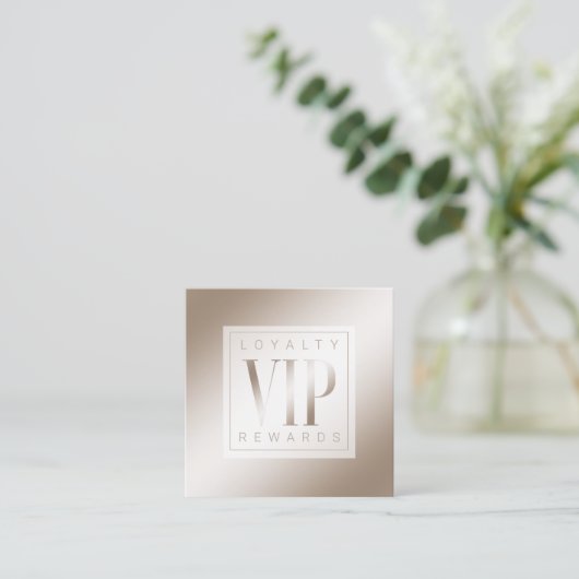 Pure Elegante Luxe Champagne Shine VIP Klantenkaartje (Staand voorkant)