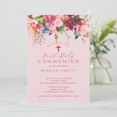 Pure Elegantie Meisjes Eerste Communie Uitnodiging (Staand voorkant)