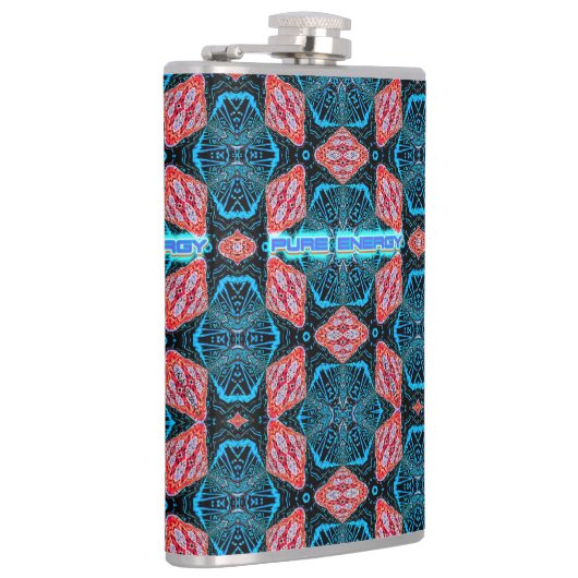 Pure Energy fractal futuristisch patroon Heupfles (Rechts)