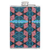 Pure Energy fractal futuristisch patroon Heupfles (Achterkant)