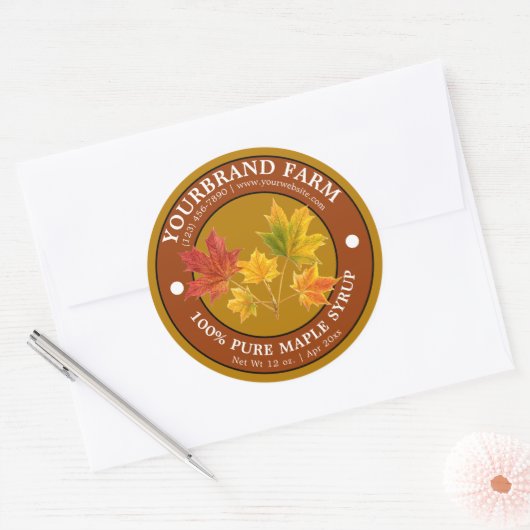 Pure esdoornsiroop label Sjabloon (Envelop)