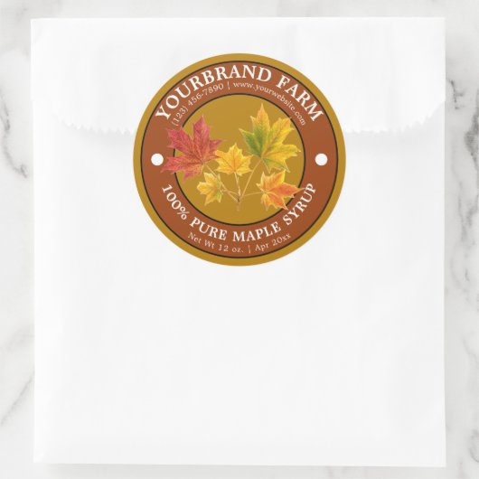 Pure esdoornsiroop label Sjabloon (Tas)